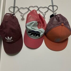 Patagonia and adidas hats
